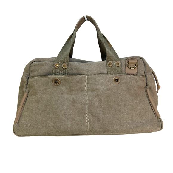 J. Fold Canvas Duffle Gray Overnighter Weekender Bag - Picture 1 of 11